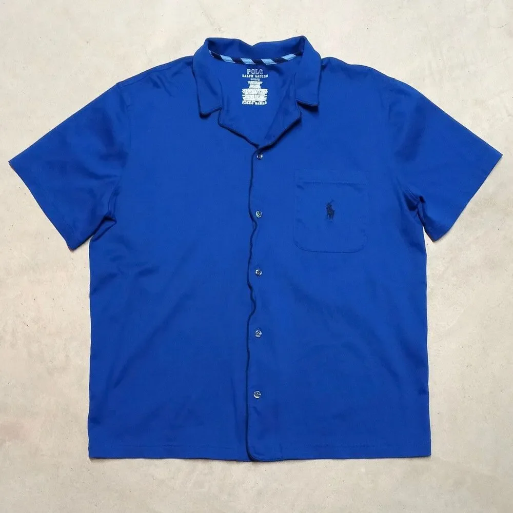 Polo Ralph Lauren Pajama Shirt Size MEDIUM Button PJ Sleepwear Night Top